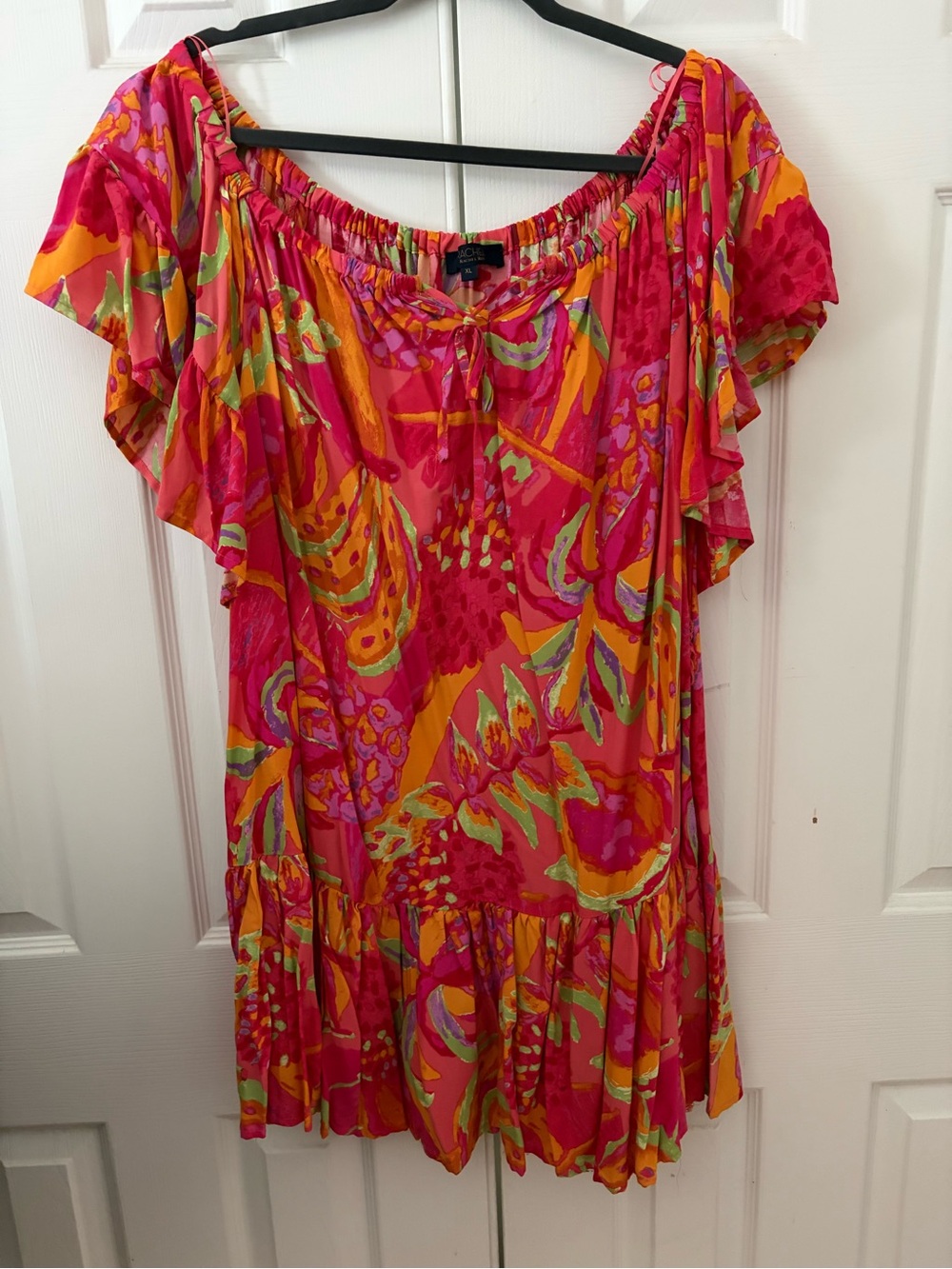 Rachel Zoe Women's Off-Shoulder Floral mini dress Pink & Orange